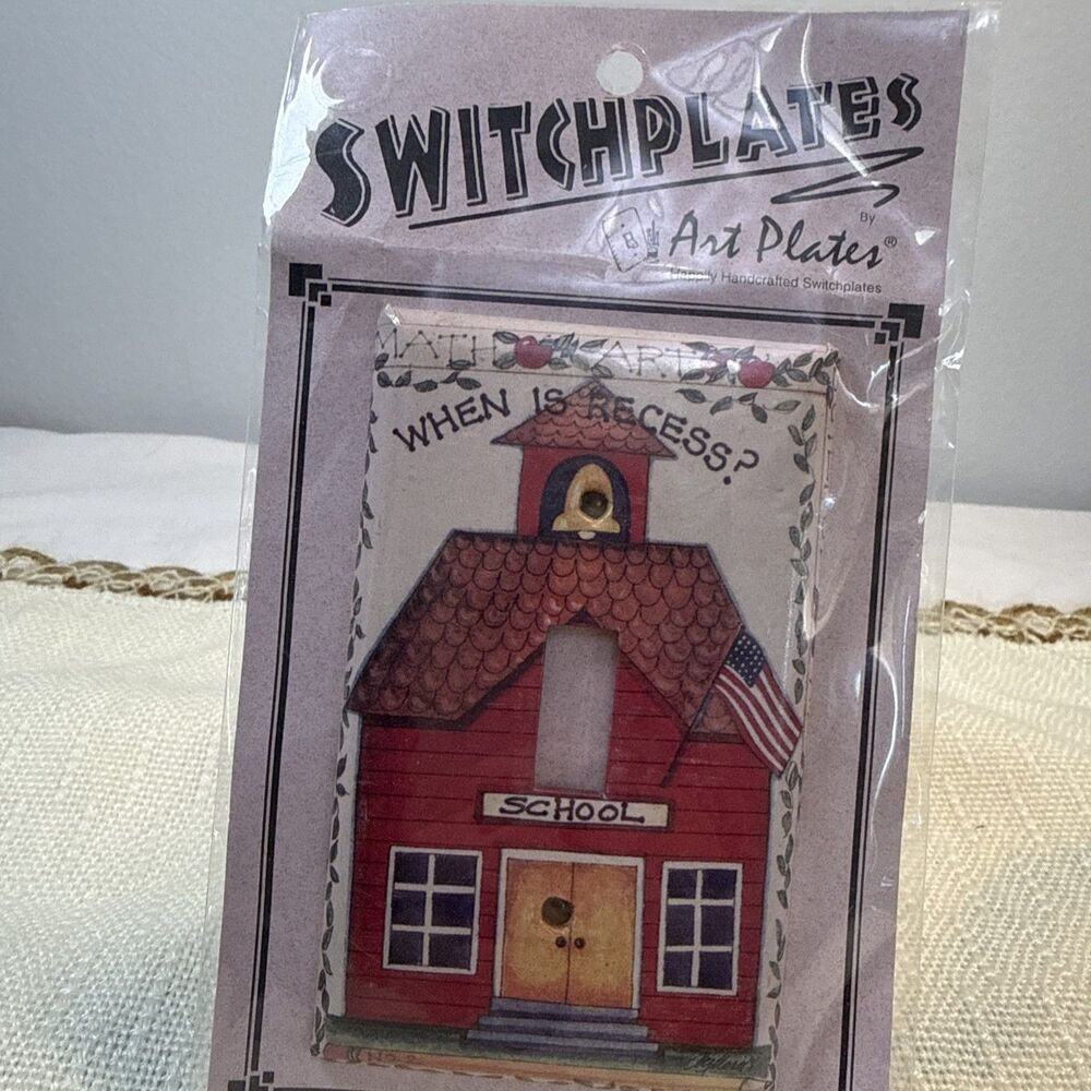 Light Switch Plate Art Plates Red School House Old Style Bell Single New